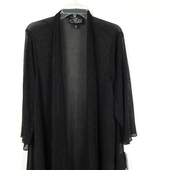 Alex Evenings Twinset Women’s Plus Size 1X Black Sparkle Cocktail Evening Flowy - Picture 7 of 15